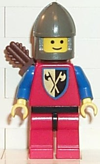 Crusader Axe - Red Legs with Black Hips, Dark Gray Chin-Guard, Quiver LEGO cas238