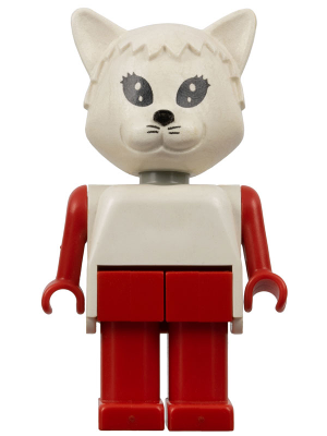 Fabuland Cat - Catherine / Cathy Cat (Cook), White Head and Top LEGO fab3g