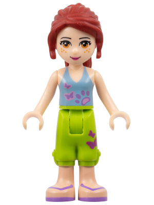 Friends Mia - Medium Blue Top with 2 Butterflies, Lime Cropped Trousers LEGO frnd0016 | Fyrebrick.be