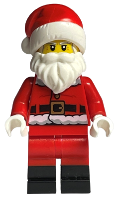 Santa - Fur Lined Jacket with Candy Cane on Back, Red Legs with Black Boots LEGO hol246