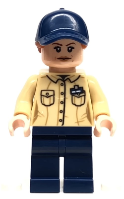 Park Worker - Female, Tan Shirt, Dark Blue Legs and Cap LEGO jw045