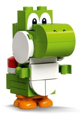 Yoshi - White Tile, Round 1 x 1 Quarter on Front LEGO mar0012