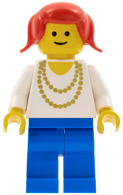 Necklace Gold - Blue Legs, Red Pigtails Hair LEGO ncklc011 | Fyrebrick.be