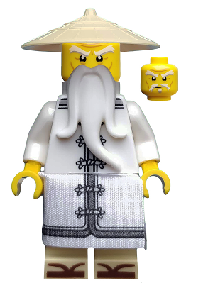 Sensei Wu - The LEGO Ninjago Movie, White Robe, Zori Sandals, Raised Eyebrows LEGO njo354