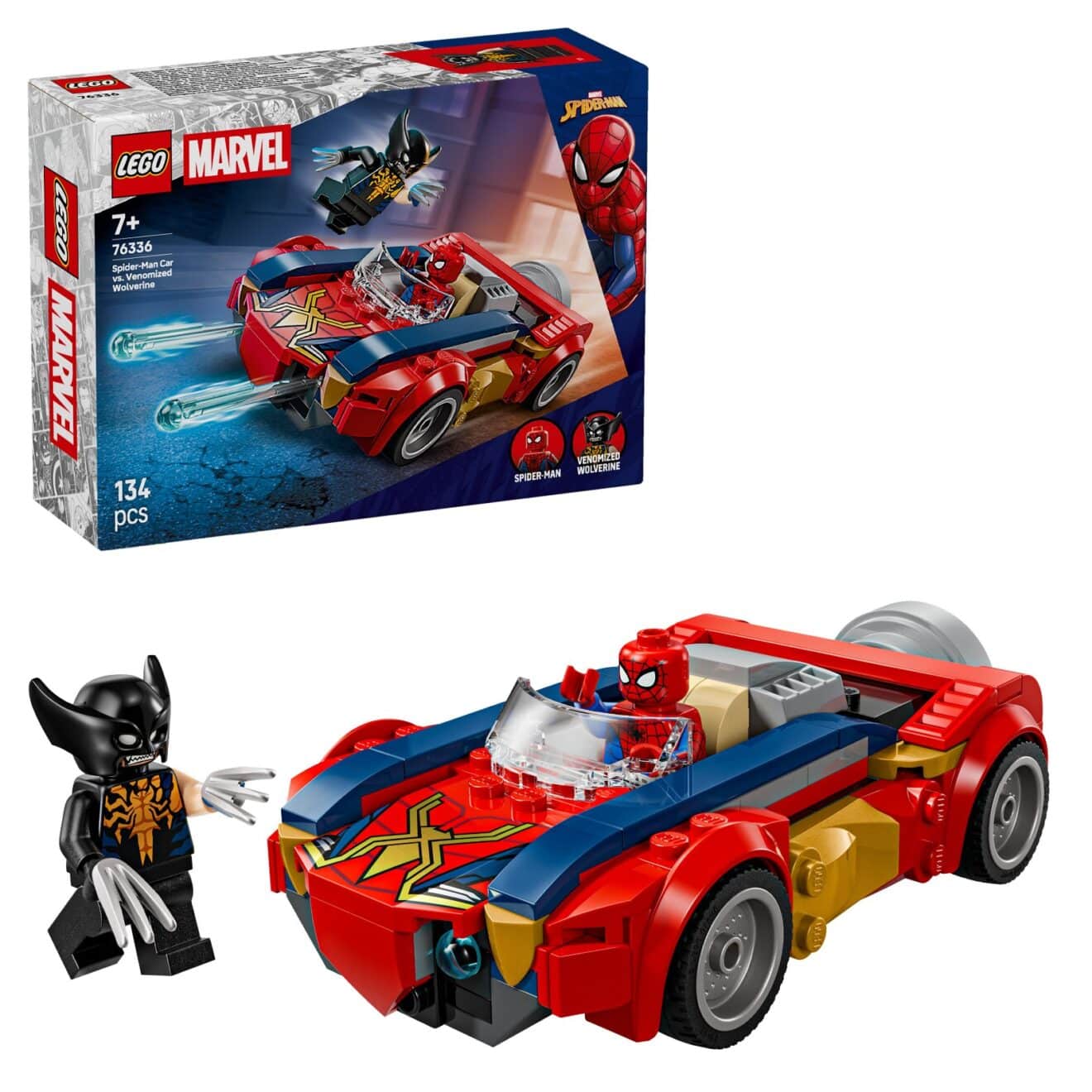 Spider-Man Car vs. Venomized Wolverine LEGO 76336