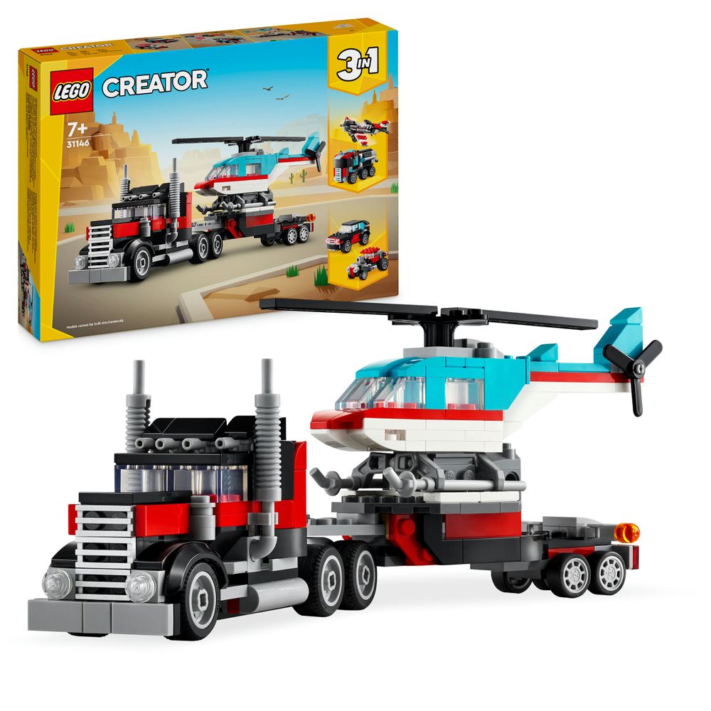 Flatbed truck with helicopter LEGO LEGO 31146