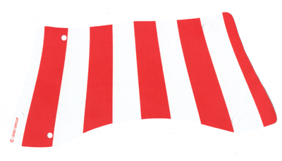 sailbb35 | Cloth Sail 31 x 14 Bottom Recurved with Red Stripes Pattern | LEGOPART