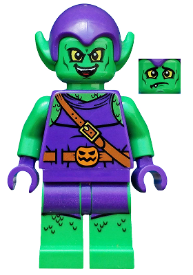 Green Goblin - Bright Green Skin, Dark Purple Outfit, Large Yellow Eyes LEGO sh0196 | Fyrebrick.be