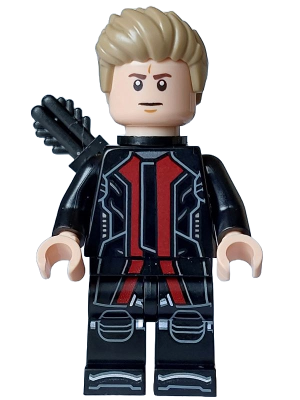 Hawkeye - Black and Dark Red Suit, Dark Tan Hair, Quiver, Silver Boot Tips LEGO sh0969