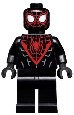 Spider-Man (Miles Morales) - Red Webbing on Head, Black Hands LEGO sh540