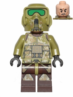 Clone Scout Trooper, 41st Elite Corps (Phase 2) - Kashyyyk Camouflage, Scowl LEGO sw0518