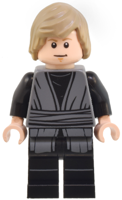 Luke Skywalker - Dark Bluish Gray Jedi Robe, Printed Legs, Shaggy Hair LEGO sw1370