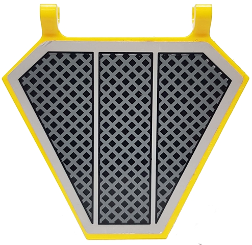 x1435pb025 | Flag 5 x 6 Hexagonal with SW Black Grille, Diagonal Cross Hatching Pattern | LEGOPART