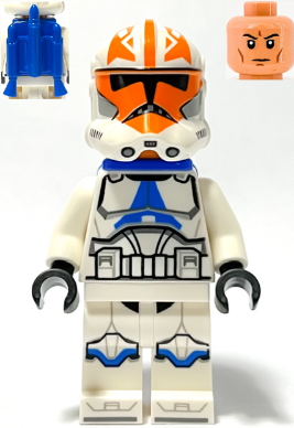 Clone Trooper, 501st Legion, 332nd Company (Phase 2) - Helmet with Holes and Togruta Markings, Blue Jet Pack LEGO sw1276